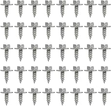 JNNJ Pack of 40 car body mudguard screws, self-tapping screws, hex with washers, car bumper protection plate, self-tapping screws
