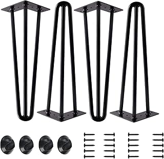 16inch Hairpin Legs, Table Legs Black Metal Hairpin Table legs, Furniture Legs 40cm Coffee Table Legs, DIY Table Legs 3 Rod Modern Furniture Legs, Mid-Century Modern Style Legs Bench Legs Chair Legs