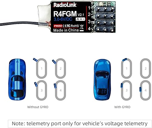 Miniatura 9 de Radiolink RC6GS V3 2.4Ghz 7 canales Transmisor y receptor RC R7FG y R4FGM Gyro RX Volt Telemetría de largo alcance, controlador de radio de