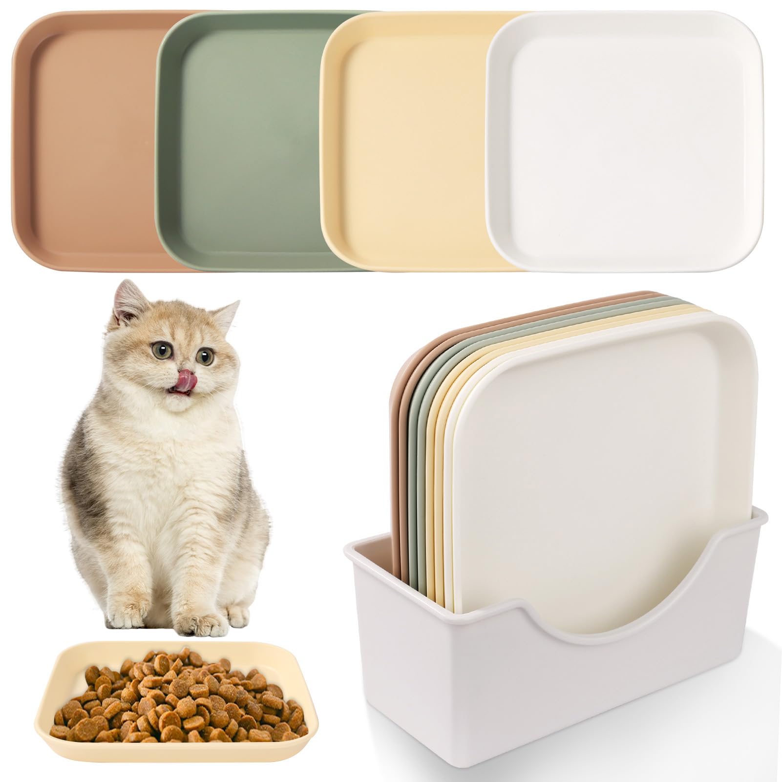 8 Piezas Comedero Gato, Pet Tazones para Gatos, Cuenco Comida Redondo Gato, Cuenco Colorido para Gatos - Perros, Gatos, Conejos — view 9