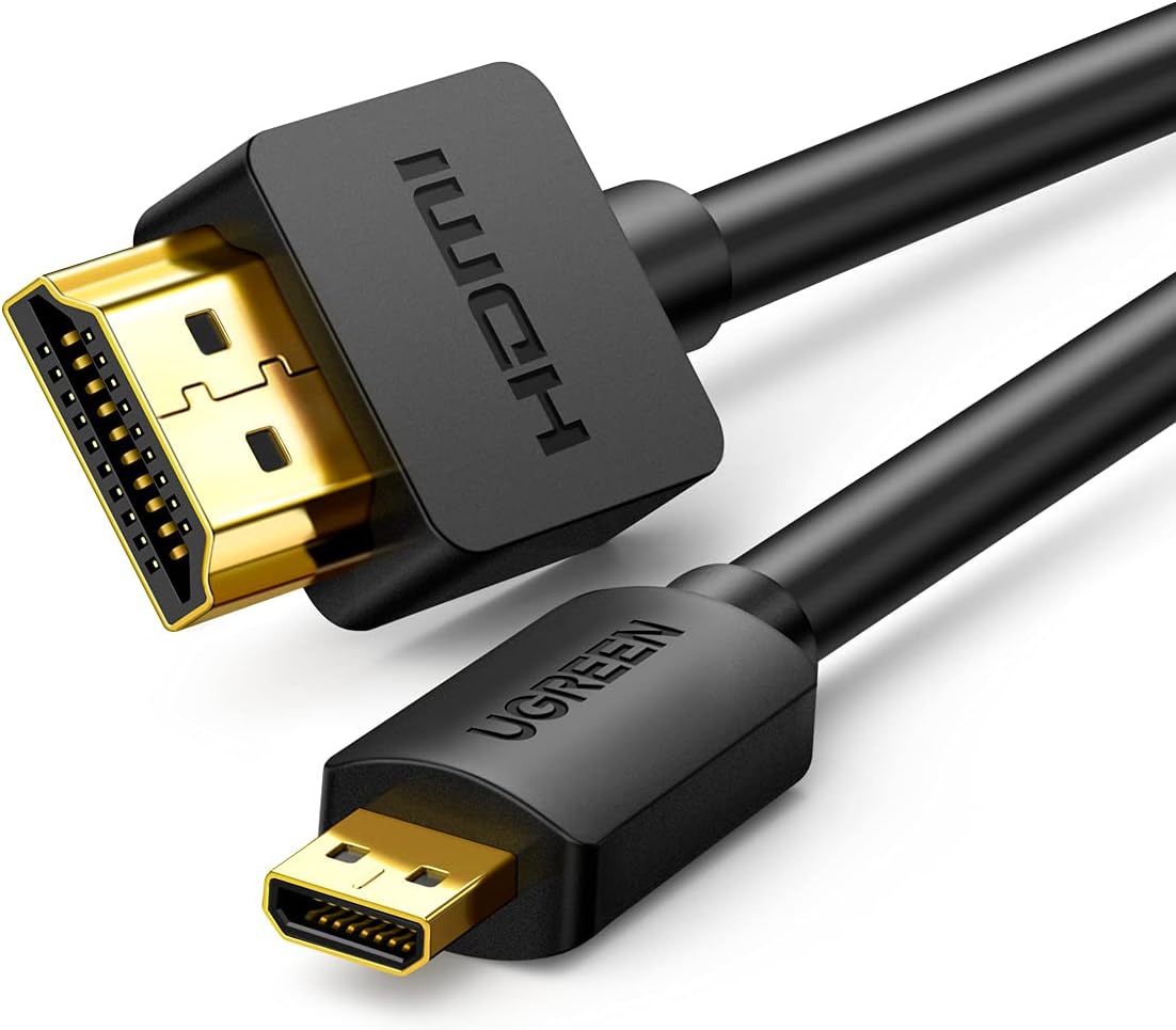 Silkland 8K Câble Mini HDMI To HDMI 2.1 30CM, 8K@60Hz 4K@120Hz, 48Gbps Câble HDMI Vers Mini HDMI 0,3M Haute Vitesse Bidirectionnel HDR EARC Compatible Avec Caméra Raspberry Pi Zero Tablet Projecteur