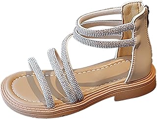 Sandálias infantis para meninas de borracha macia com strass sapatos de princesa sapatos de princesa sandálias romanas sapatos de praia meninas sandálias fechadas tamanho 12