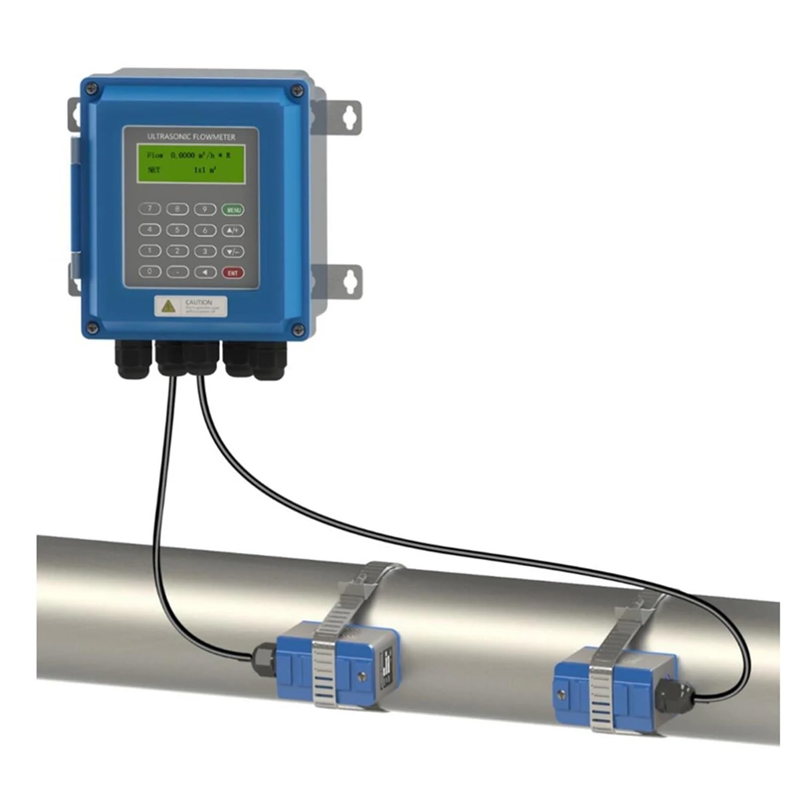 MKHJKIOII Ultrasonic Liquid Flow Meter RS485 Generation TUF-2000B Digital Flowmeter DN25mm-DN100mm