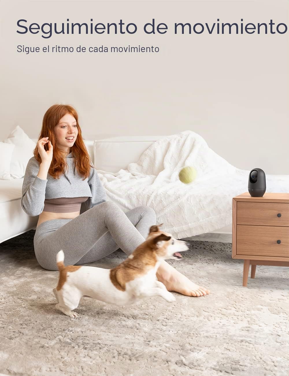 Nooie Cámara de vigilancia 2K Interior, Monitor de bebé WiFi de 360° con cámara, cámara para Perros con aplicación, Seguimiento de Movimiento, visión Nocturna, Audio bidireccional