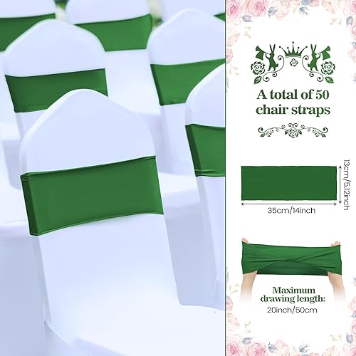 Miniatura 2 de Kinlop 50 bandas de elastano para silla, lazos para silla, bandas deslizantes para fundas de silla, bandas elásticas para silla, lazos sin hebilla,