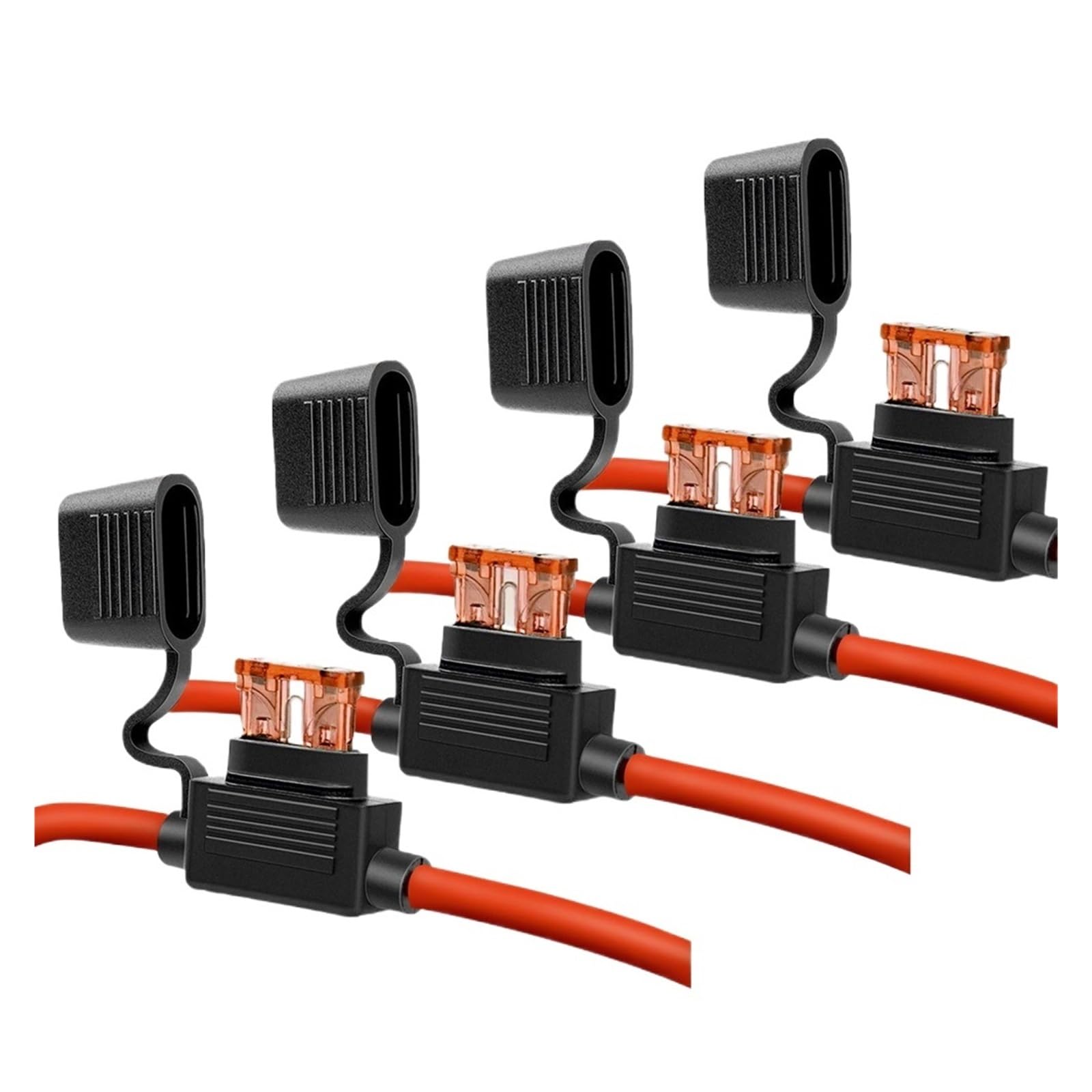 10 Gauge Inline Fuse Holder 12V - 10AWG Blade with 4pcs 40 AMP ATC/ATO Standard Fuses (4Pack)
