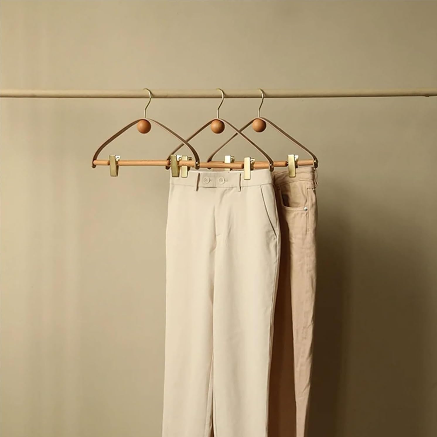Perchero De Madera con Diseño De Percha para Pantalones, Estante Colgante para Exhibición De Ropa, Almacenamiento De Guardarropa para Sudadera(3pcs)