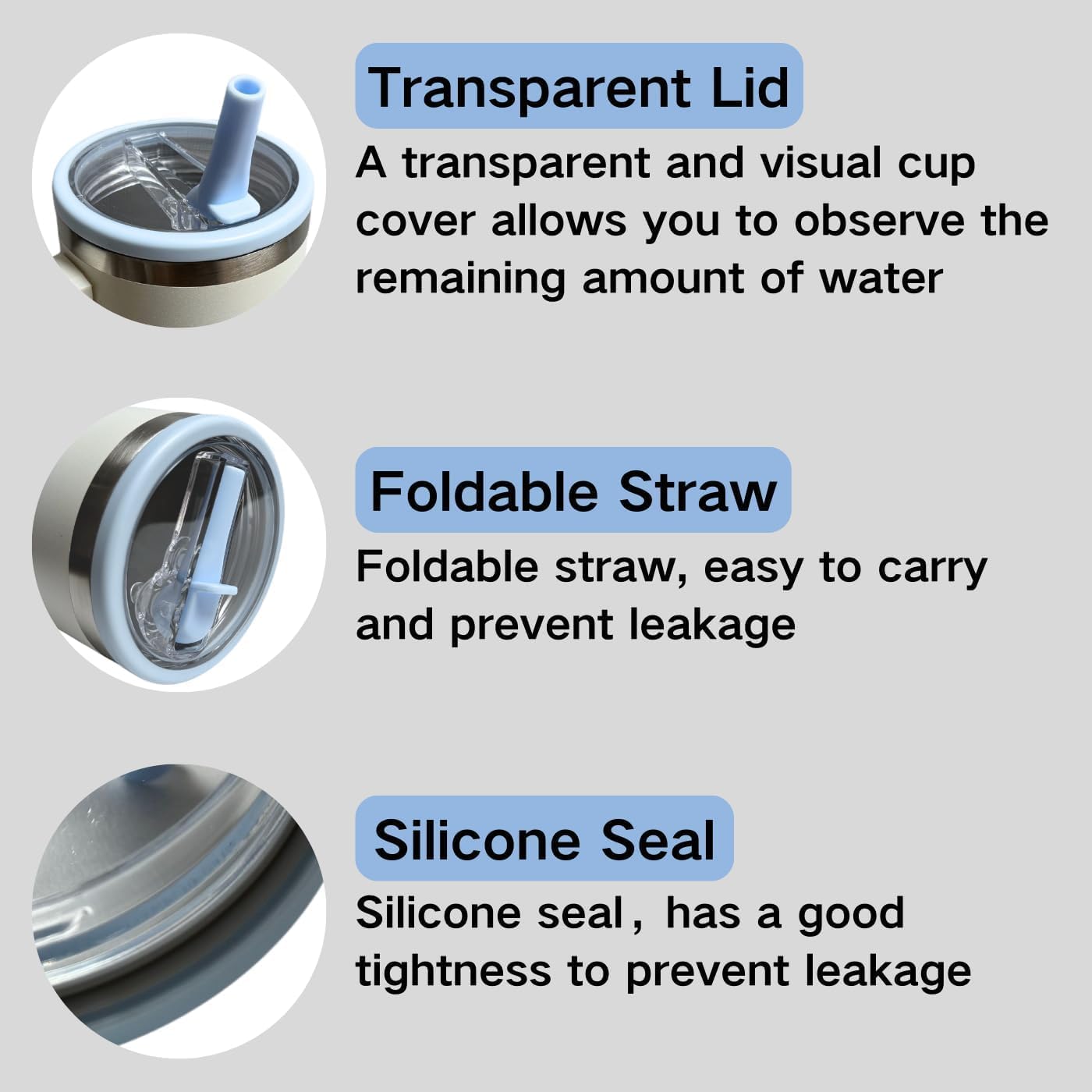 Straw Lid for Stanley 40oz and 64oz Tumbler.Leakproof Flip Straw Lid Fit Stanley Cup Quencher H2.0 40 oz/64 oz and ProTour 40oz/ 64 oz Tumbler.(sky blue-2 Pack) - Image 4