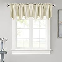 Vista 32 de NICETOWN Cortinas de cenefa para ventanas, tratamiento de ventana de granja rústica, cenefas opacas cortas para decoración de ducha/sótano/Acción