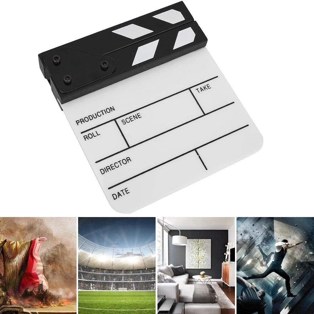 Dpofirs Clap Board Mini Film en Plastique Acrylique Directeur Clapboard Director Scène Clapperboard pour Shoot Props/Publicité TV Movie Action Board Film Cut Prop avec Stylo, pour Les