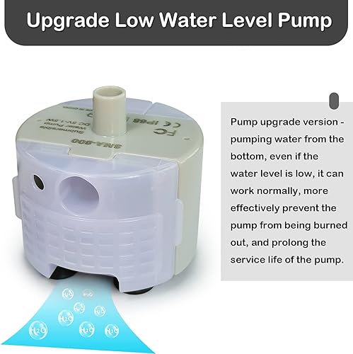 Miniatura 3 de Bomba de fuente de agua para gatos, bomba de repuesto para fuente de agua para mascotas, motor SMA-800, fuente de bebida para mascotas y dispensador