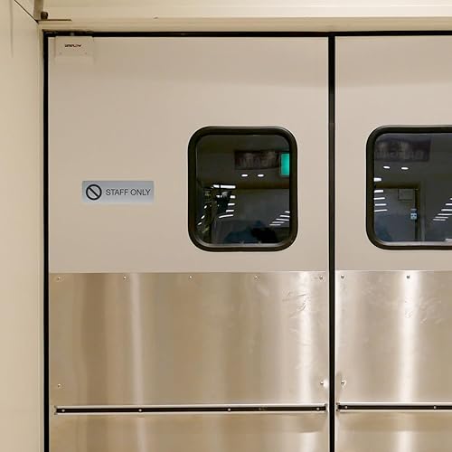 Miniatura 77 de SBLABELS Authorized Personnel Only - Letrero adhesivo para puerta y pared para restaurantes y pequeñas empresas, 3 x 9 pulgadas, color plateado