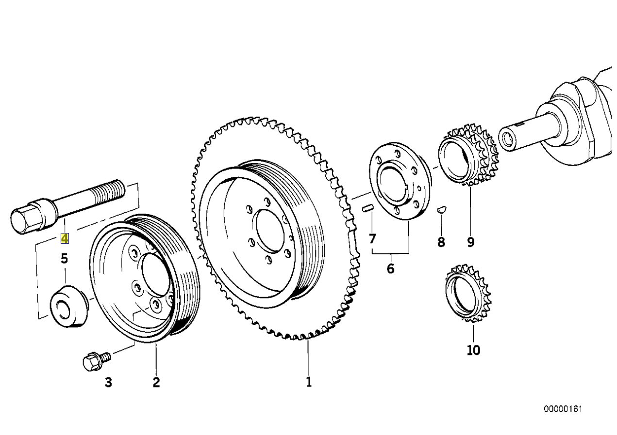 BMW M50 M52 M54 Engine Crankshaft Hub Pulley Bolt/Screw
