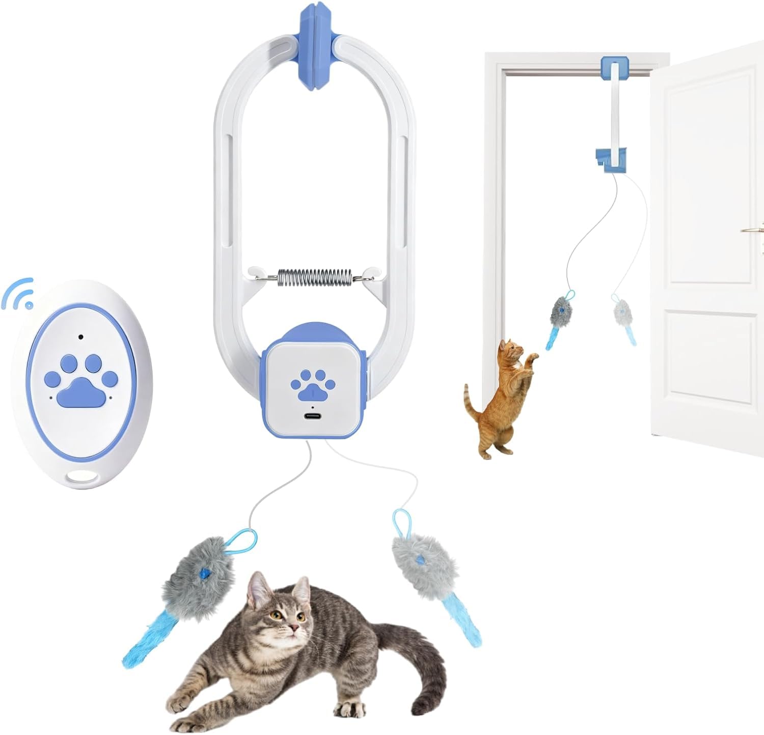 Heepoohoma Electric Cat Toy, Interactive with Remote Control, Automatic 360° Movement with Irregular Movement, USB Rechargeable, for Cats for Indoor Activity