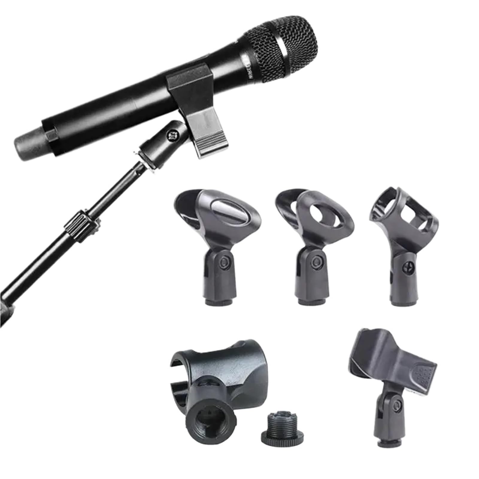Lot de 10 clips de microphone pour support de micro sans fil/fil rotatif (M02)