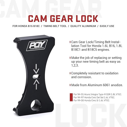 Miniatura 8 de Herramienta de instalación de la correa dentada de bloqueo de engranajes de leva del motor compatible con HondaAcura B16 B18C1 B18C5 VTEC azul