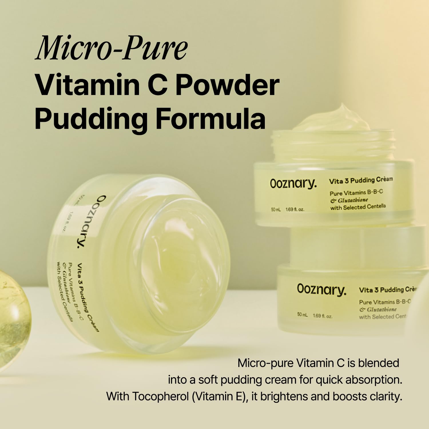 Amazon.com: OOZNARY Vita 3 Pudding Cream with Vitamin C