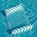 DazSpirit Hamac Flottant Gonflable lit Flottant Polyvalent hamac de Natation 4 en 1 (Selle, Chaise Longue, dériveur, hamac), buse Anti-Fuite, Plage de scellement Solide et Tapis de Piscine (Bleu Rayé)