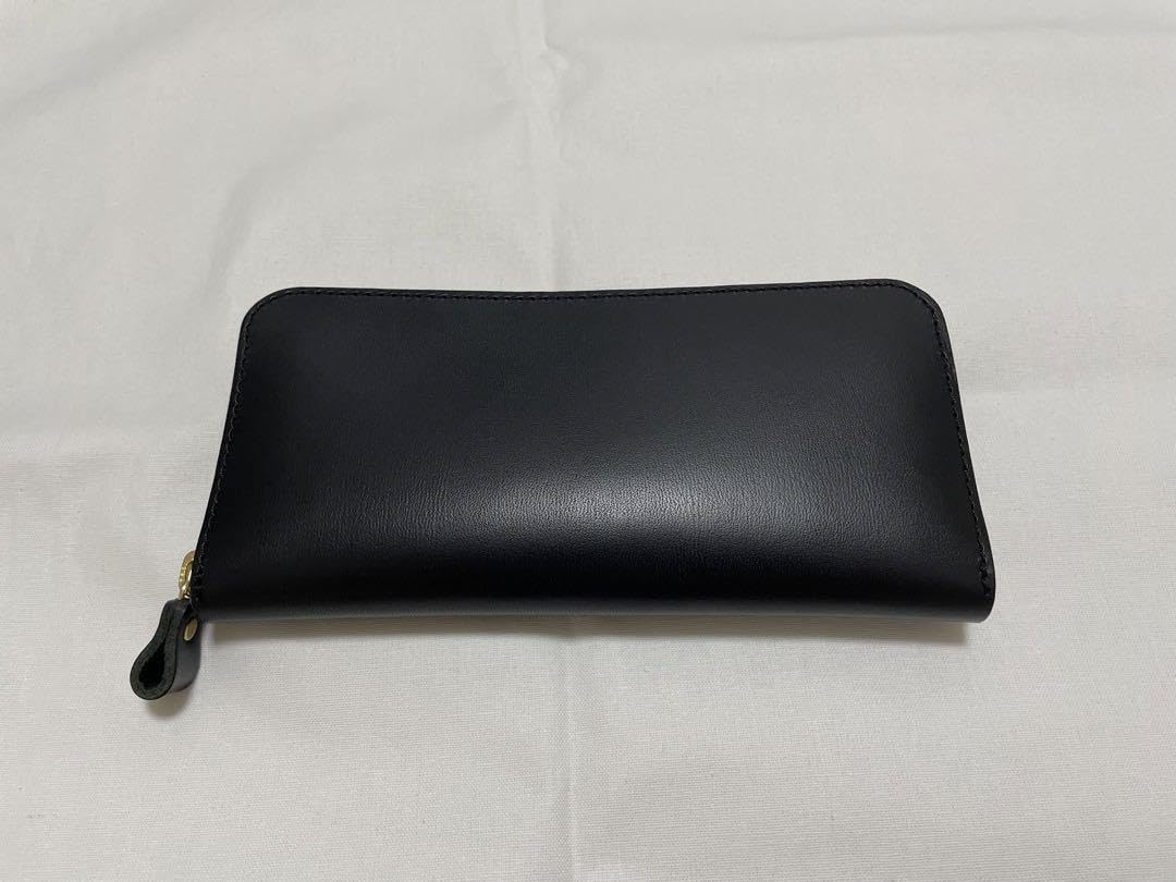 HERZ フルジップ　長財布　ブラック　レザー ミネルバリスシオ革の風合いを楽しむラウンドファスナー長財布