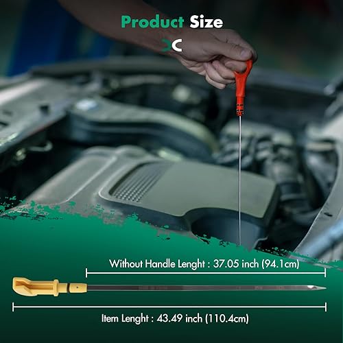 Miniatura 2 de SCITOO Varilla de medición de motor de 40.04 x 2.24 x 0.51 pulgadas para Dodge Ram 1500, 2500, 3500 2003-2008