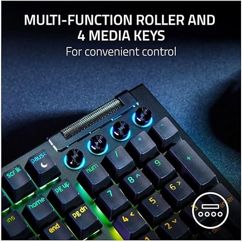 Miniatura 5 de Razer RZ03-04690200 BlackWidow V4 Teclado mecánico con interruptor verde con cable de tamaño completo con Chroma RGB (renovado)