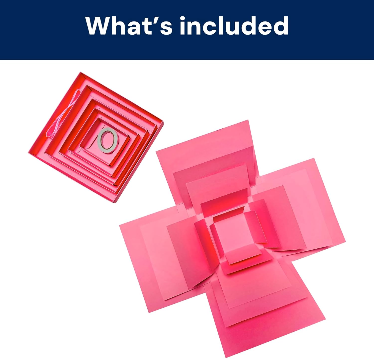 Hryan 5 Layer Gift Box, Multi Layered Explosion Photo DIY Box, Creative Surprise Picture Gift for Important Days and Holidays. (Pink) - Image 2