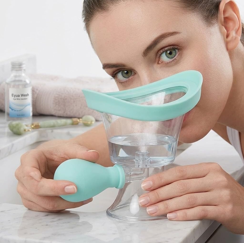 Silicone Eye Wash Cup Squeeze Eye Rinsing Cup Manual Air Pressure Eye Cleaning Cup Reusable Eye Care Cup for Daily Eye Rinse Portable Eye Wash Tool for Men and Women 4