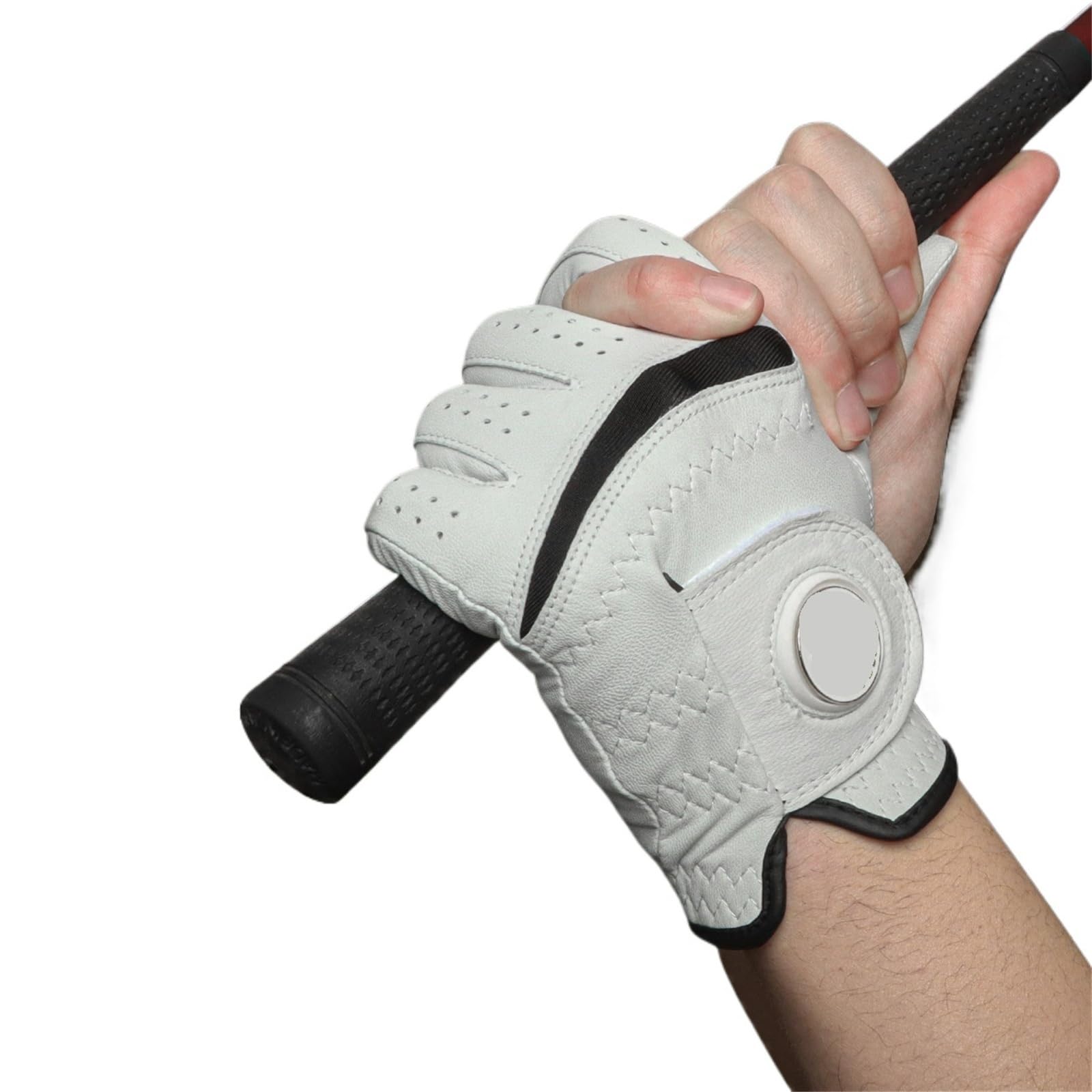 Générique Compatible avec 3 Gants de Golf Cabretta en Cuir for Hommes, Main Gauche Droite, poignée résistante aux intempéries avec marqueur de Balle SM ML L XL
