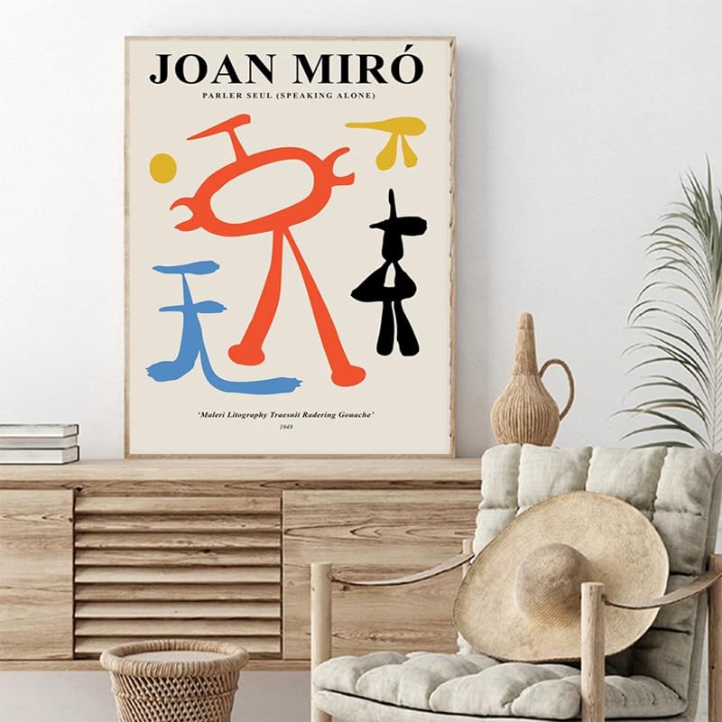 Amazon.co.jp: 有名なジョアンミロポスターParler Seul(一人で話す