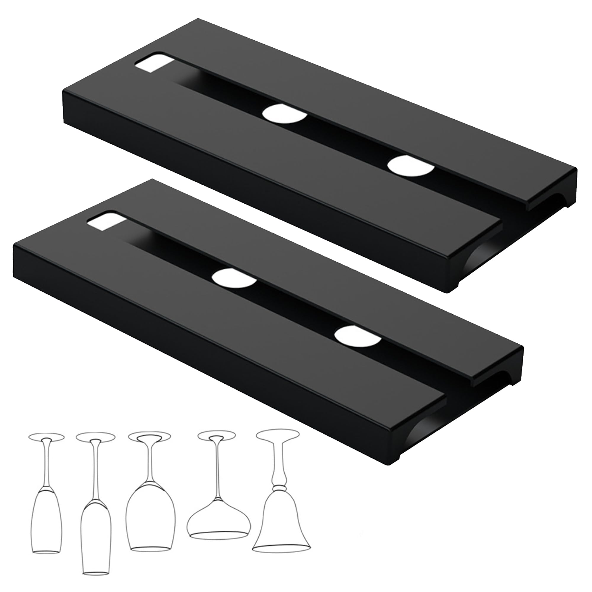 Amazon.com: Criativo live 2pcs Wine Glass Holder,Under Shelf Cabinet ...