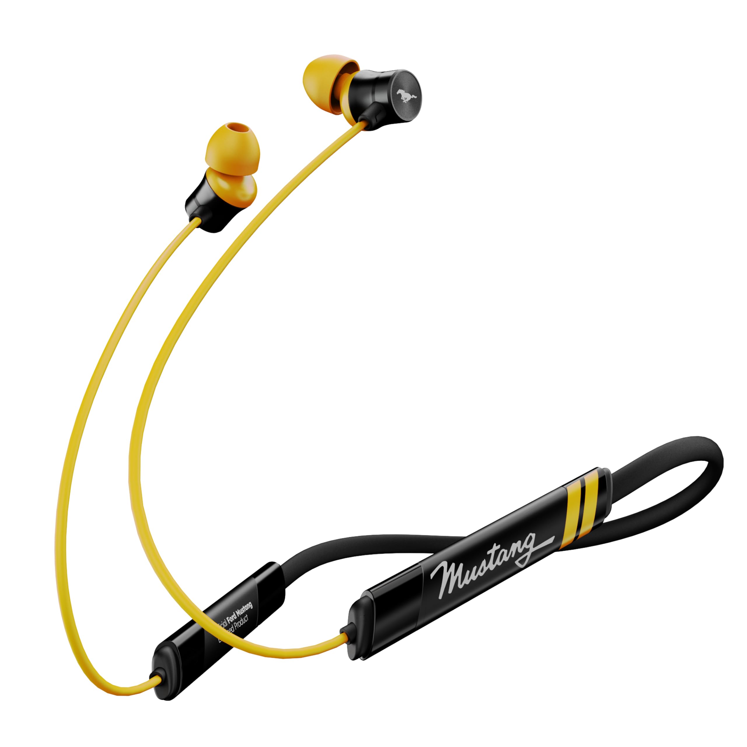 GOBOULT Mustang TuneX Bluetooth Earphone with 40H Playtime, Dual Pairing Neckband, Zen™ ENC Mic, Type-C Fast Charging, 10mm Bass Driver, Bluetooth v6.0, IPX5 Silicone (Yellow) - Image 1