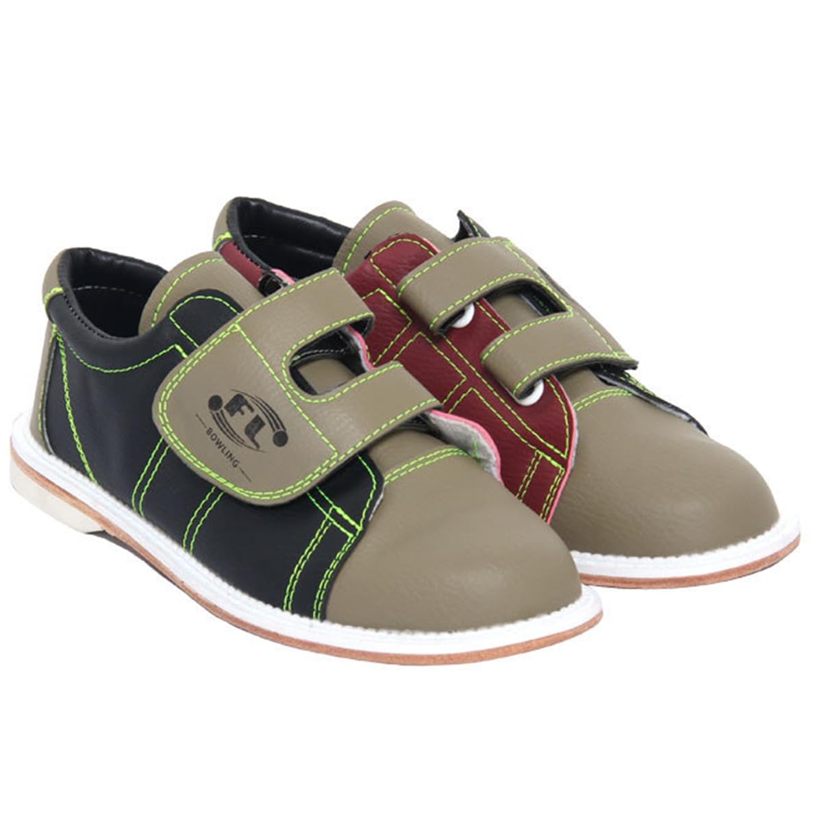 Herren Bowlingschuhe Leder Leichte Mode Bequeme Bowlingschuhe rutschfest Atmungsaktiv Gleitsohle Rechtshänder