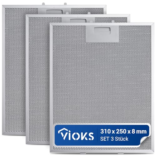 VIOKS Lot de 3 filtres à graisse métalliques de rechange pour hotte aspirante Bosch 353110 00353110