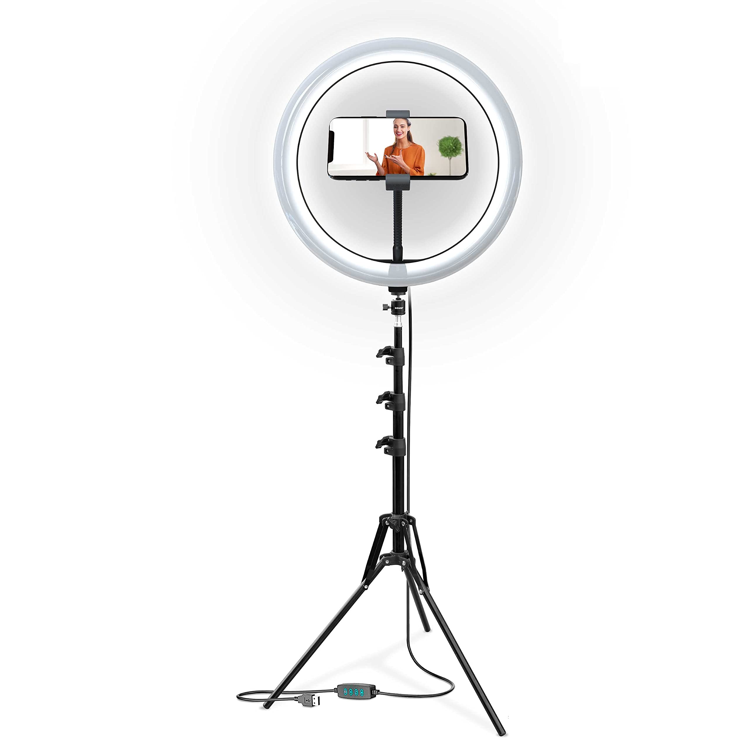 Webilla 10" (25.4 cm) Professional LED Ring Light with Tripod Stand for YouTube, Photo-Shoot, Video Shoot, Live Stream, Makeup & More, Compatible with iPhone/Android Phones & Camera