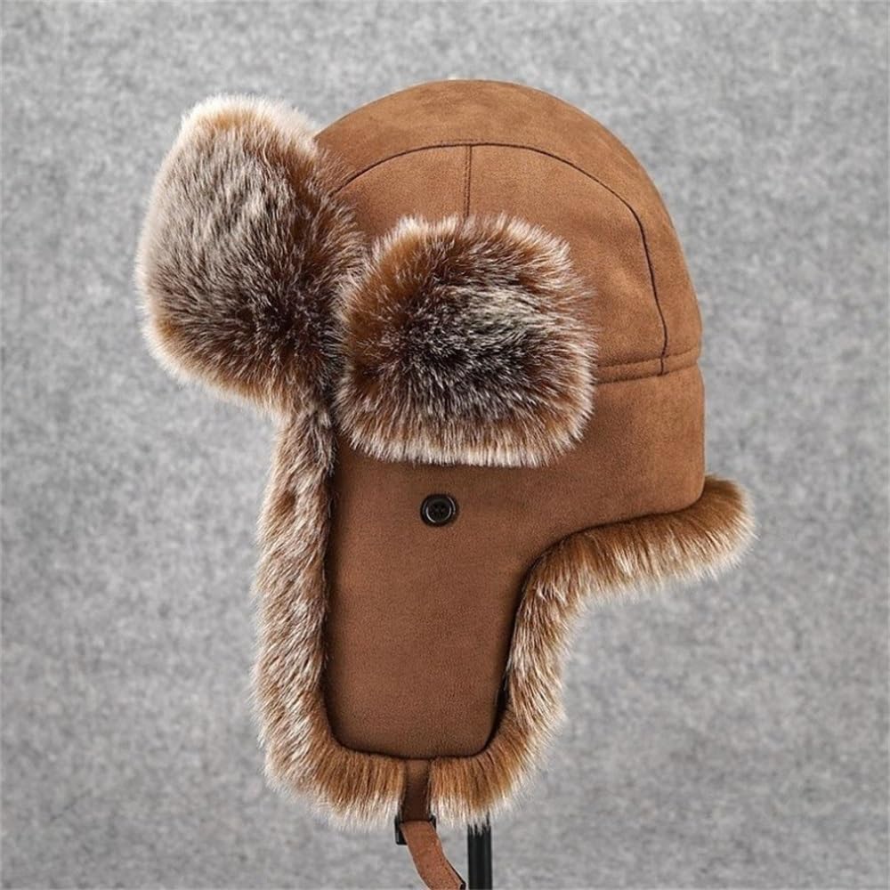 Sombrero de Invierno para Hombre Gorro de esquí cálido a Prueba Viento for Hombre, protección for los oídos Invierno, Gorro for el frío para Esquiar y Cazar