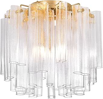 Corbett-Standard 502-20-VGL Varenna - 3 Light Semi Flush - 16.5 Inches Tall and 20 Inches Wide - Vintage Gold Leaf