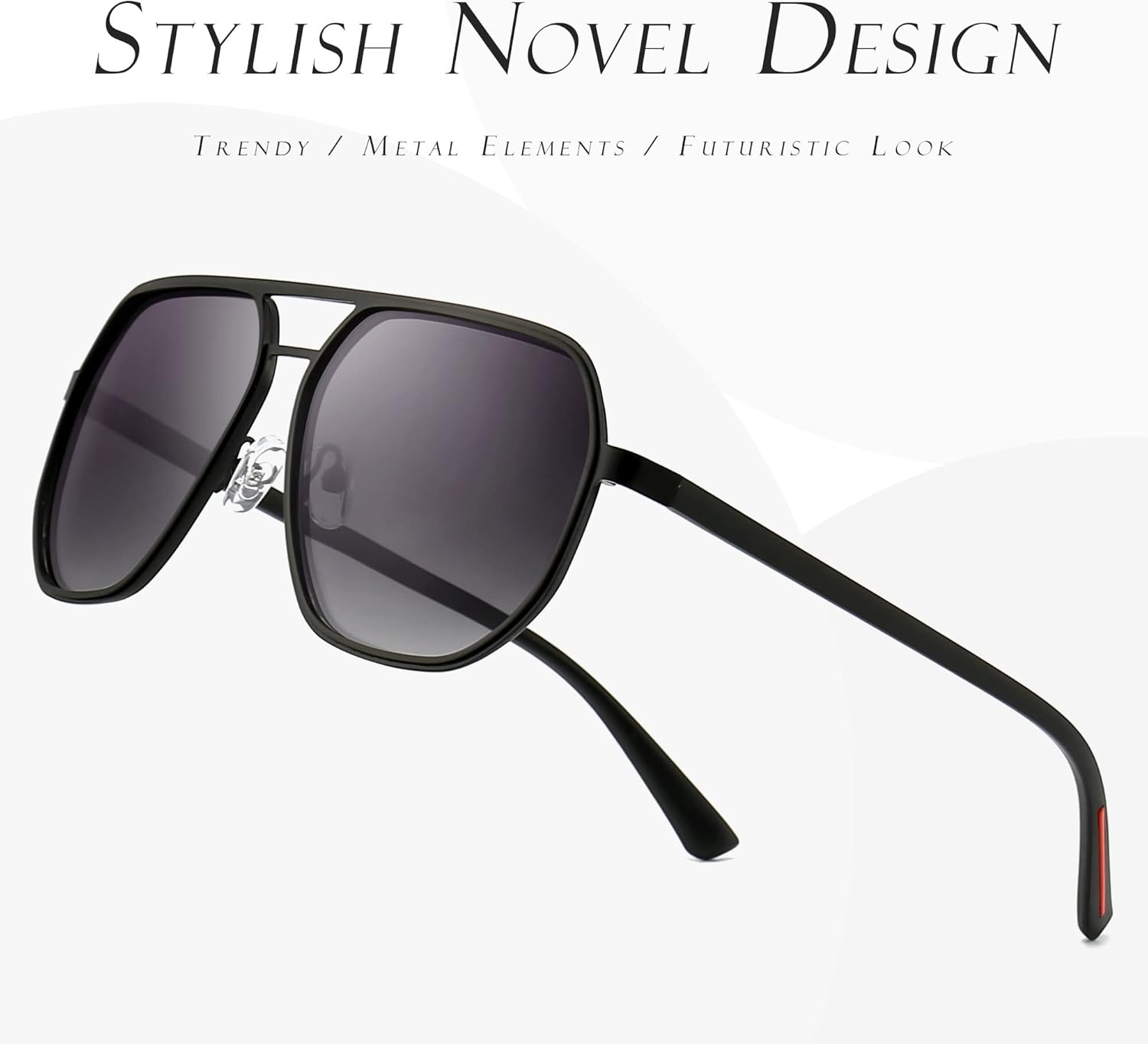 SUNGAIT Polygon Aviator Sunglasses for Men Polarized Trendy Square Sun Glasses Retro Pilot Shades UV Protection - Image 5