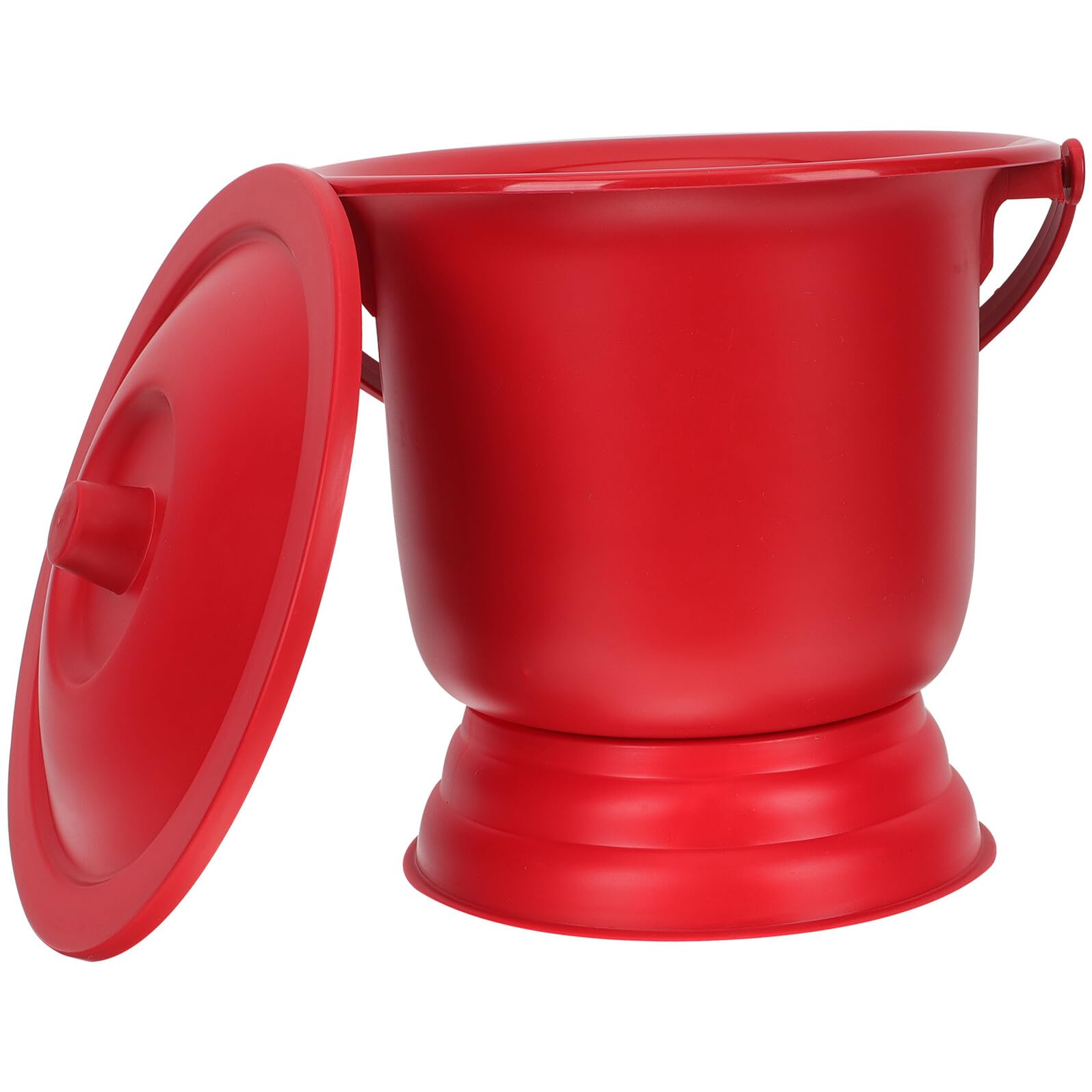 Orinal Portátil Rojo de Pp Tapa, Cubo Reutilizable