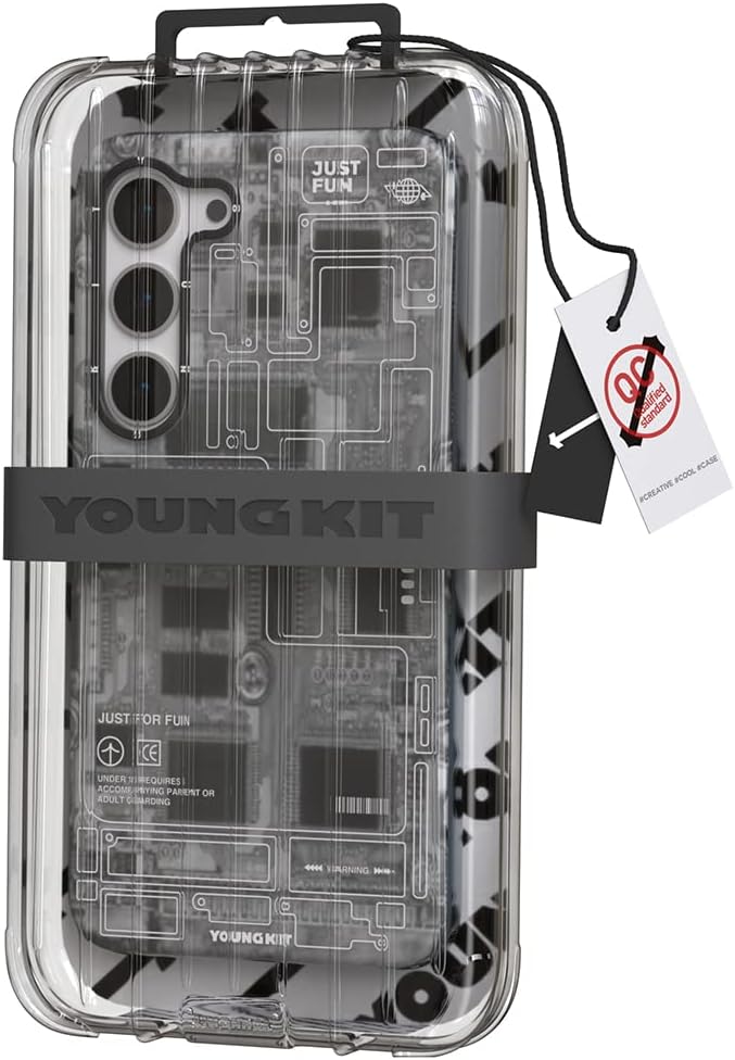 YOUNGKIT Shockproof for Samsung Galaxy S23 Plus Case Thin Military Grade Protection [Technology Series] Hard Back Cover & Soft Bumper Protective Cases for Galaxy S23 Plus-Black