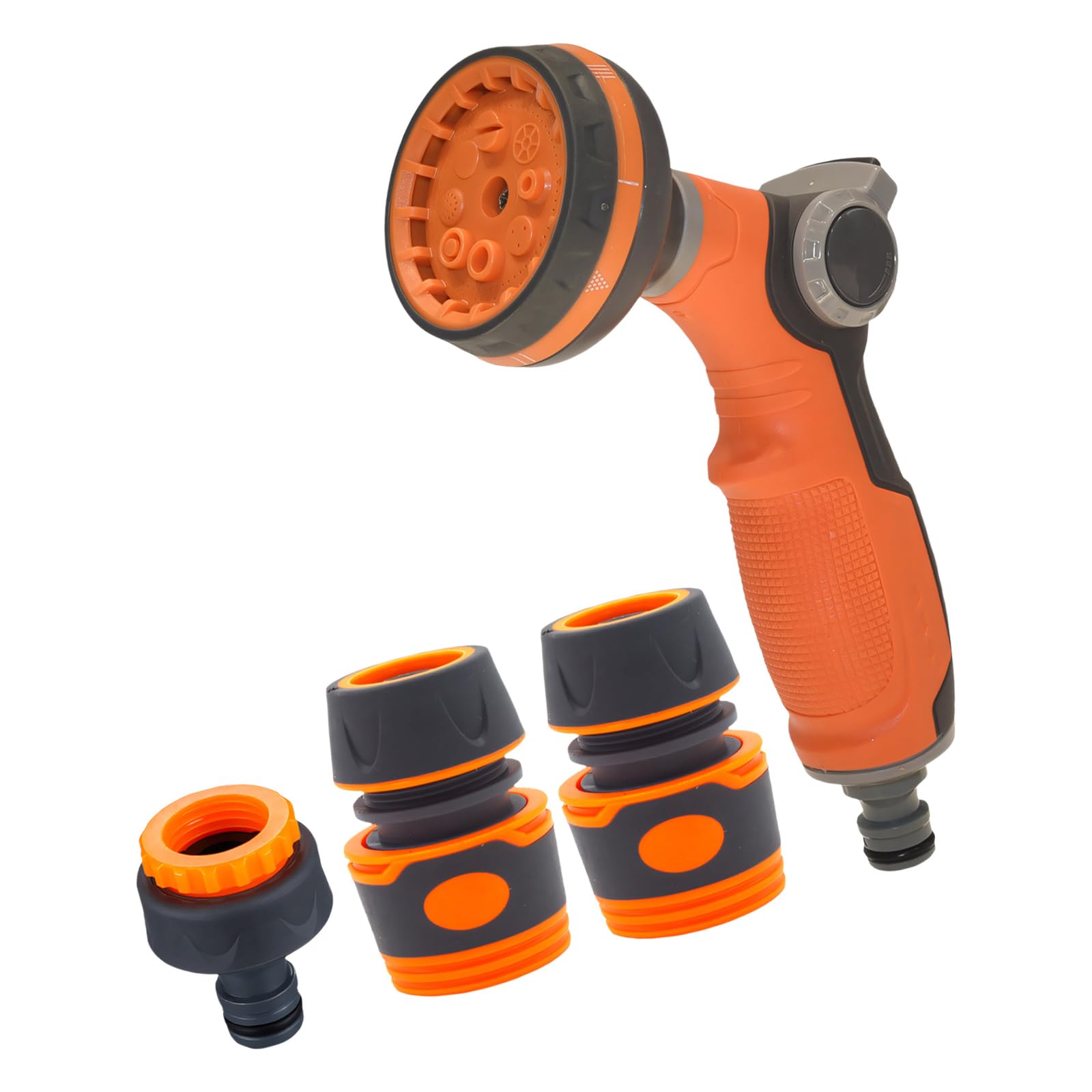Ekoama Garden Hose Nozzle Sprayer 8 Sprayer Pattern with Connector Thumb Control Washer for Watering Car Pet Washing