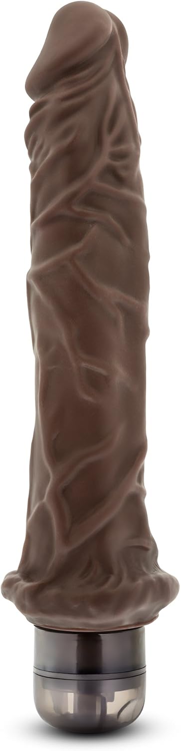 Blush Dr. Skin Cock Vibe #8: Realistic 9.75" Dildo ~ Real Like Skin Vibrating Dildo ~ Powerful Multi-Speed Waterproof Stimulator for G-Spot Vaginal Anal Play ~ Sex Toys for Women & Couples ~ Chocolate