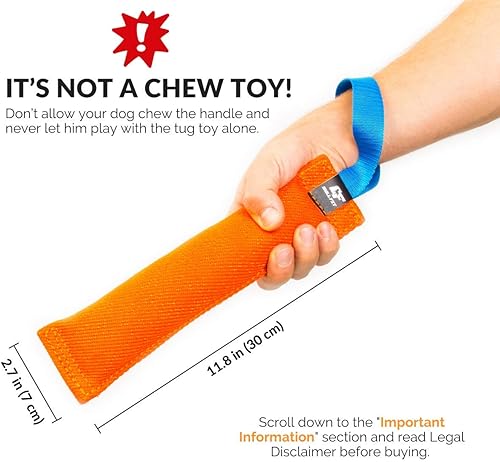 Miniatura 6 de K9 - Juguete para tirar y morder para perro, hecho de lino francés duradero y resistente al desgarro, perfecto para tirar y entrenar a cachorros,