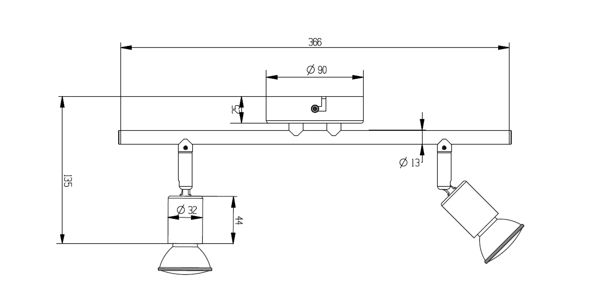 Knightsbridge Spot Encastré Inclinable GU10 230 V IP20 Chrome Brossé
