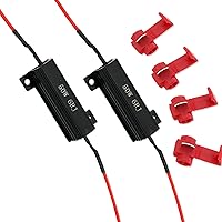 Vista 6 de 2 resistencias de carga de 50 W y 6 ohmios para bombilla LED Fix Fast Hyper Flash Turn Signal Blink Código de error (dorado)