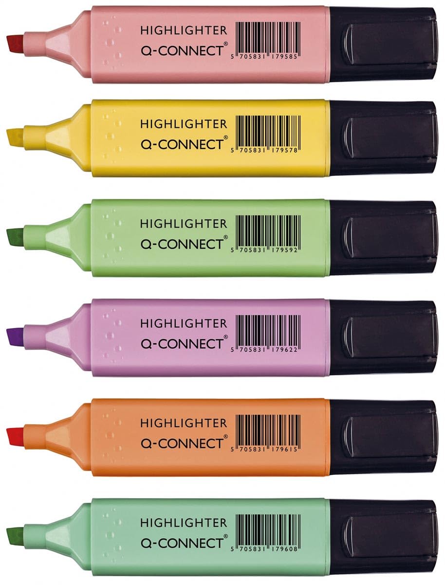 Textmarker Pastell, sortierte Farben, 6er Pack 60 Stück