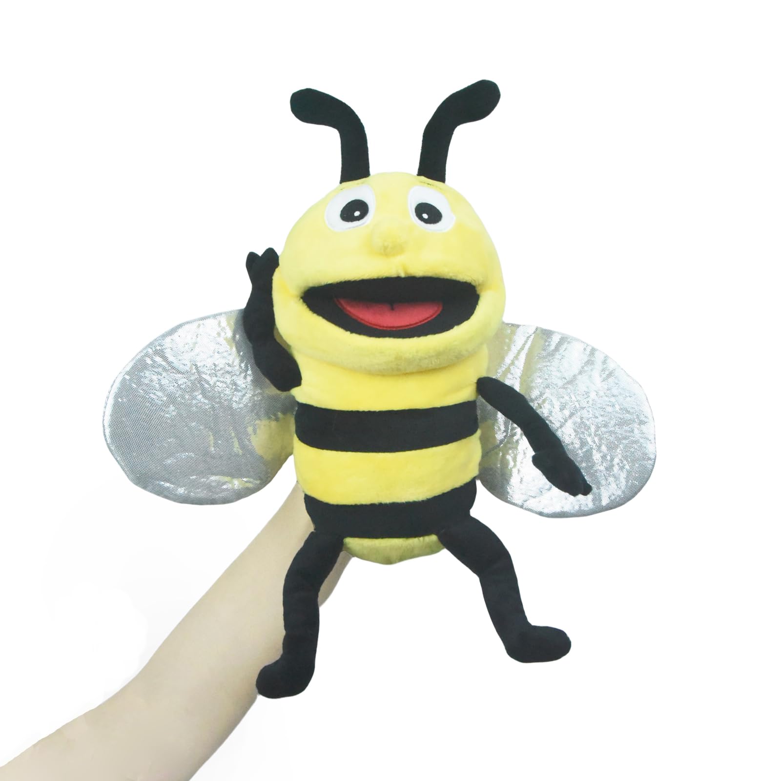 lilizzhoumax Simulation Bee Hand Puppet Plush Toy, Stuffed insect Animal Plush Bee Cute Role-Playing, Child Interactive Early Education Toys Home Decoration Animal Toys, Gift for Kids