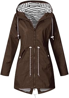 Waterproof Jackets for Women Lightweight Plus Size Ladies Windproof Showerproof Coat with Hood Womens Rain Coats Hiking Running Outdoor Softshell Winter Jackets