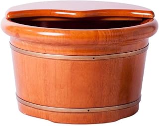 Barril para lavar os pés, banheira para pés de carvalho, escalda-pés com 26 cm de altura, barril para banho de pés, balde de massagem relaxante para os pés, alívio da fadiga da dor (cor: 3), bacia