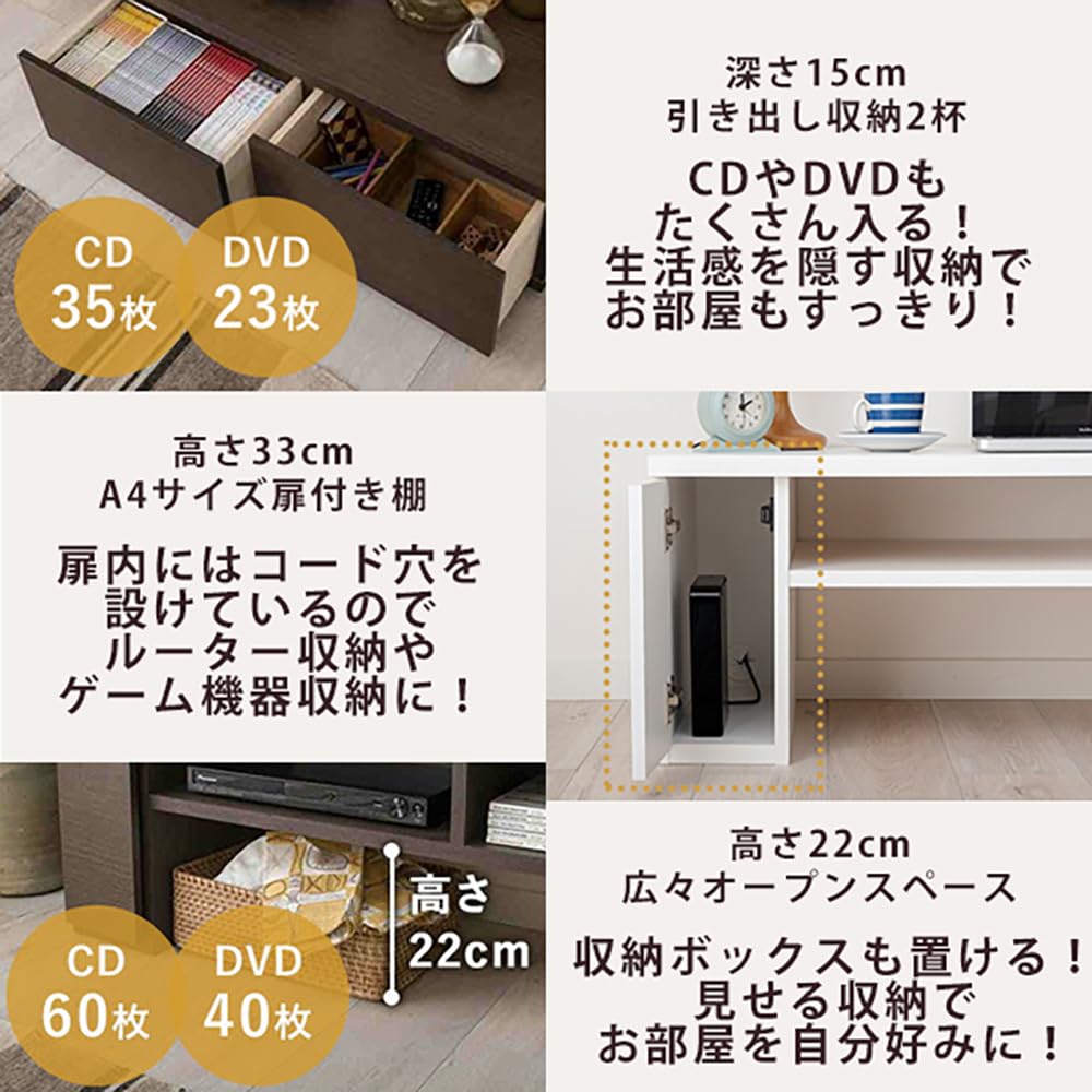 Amazon｜生活雑貨 テレビ台 テレビボード 伸縮タイプ ホワイト