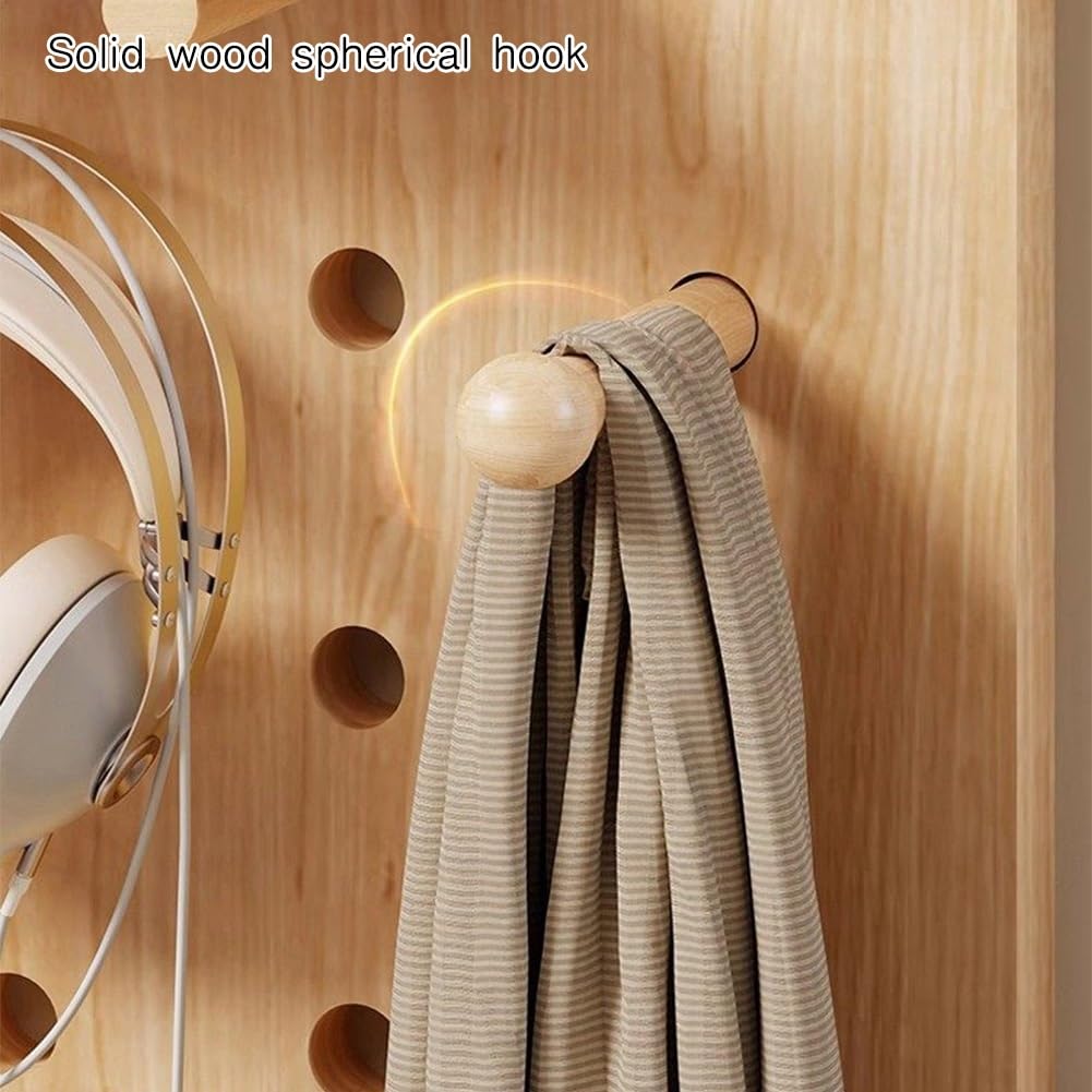 Organizador de herramientas de tablero perforado, paneles de almacenamiento y exhibición de madera, kit versátil de gancho de pared para cocina, sala de estudio, garaje